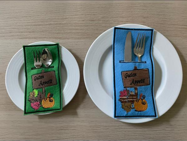 ITH - Stickdatei Bestecktasche Kuerbis mit Schild